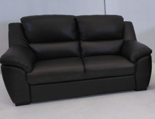 Sofá de 2 plazas. Conjunto de sofás relax de piel natural de color marrón - Leon