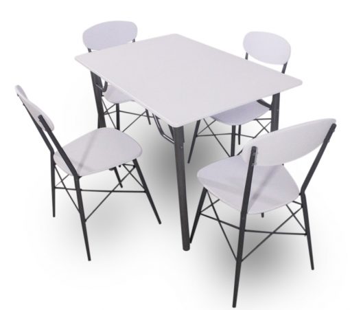 Dining set with rectangular table 110 x 70 cm and four chairs - Familio