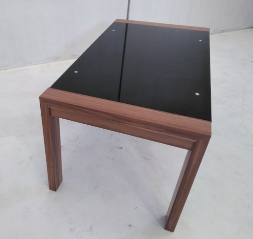 Parte final. Mesa baja en metal, madera y cristal - Tec