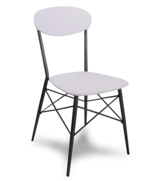 Dining Chair in White and Grey. The Familio Dining Set