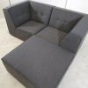 Combinacion chaise longue. Sofá modular pequeño (2 plazas) de color gris más puf - Modules