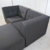 Reposabrazos. Sofá modular pequeño (2 plazas) de color gris más puf - Modules