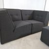 Sofá economico modular economico (2 plazas) de color gris más puf - Modules