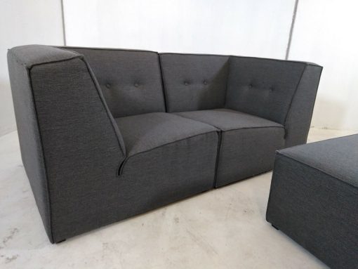 Inexpensive Small Modular 2 Seater Sofa and Pouffe - Modules