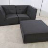 Sofá modular pequeño (2 plazas) de color gris más puf - Modules