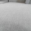 Textura de tela. Sofá modular pequeño (2 plazas) de color gris más puf - Modules
