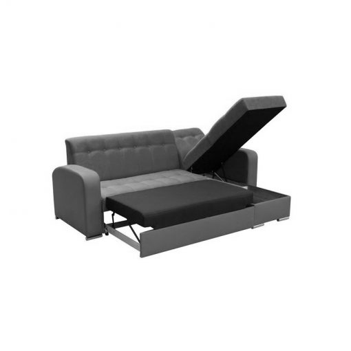 Arcón y cama del sofá chaise longue cama con arcón gris y blanco - Salerno