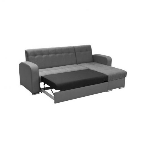 Cama del sofá chaise longue cama con arcón gris y blanco - Salerno