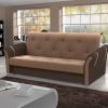 Light Brown and Dark Brown Fabrics. Folding Sofa Bed - Siena