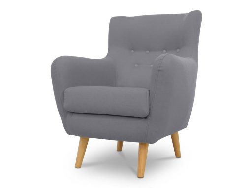 Grey upholstered buttoned chair - Stockholm