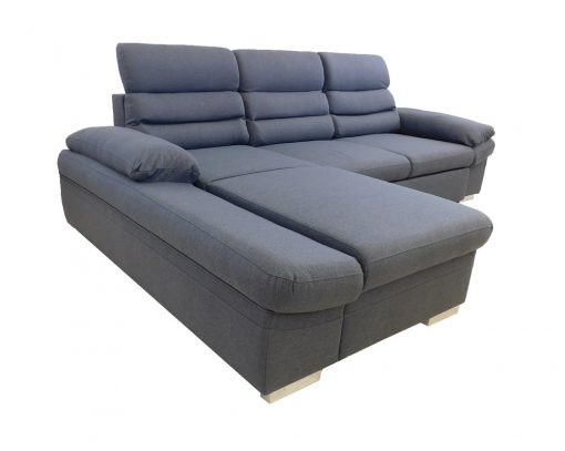 Chaise longue grande. Sofá con cama, arcón y reposacabezas reclinables - Capri