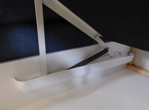 Mecanismo de arcón. Sofá chaise longue cama con arcón y reposacabezas reclinables - Capri