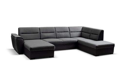 Sofá cama grande de color gris oscuro en forma de U - Montreal