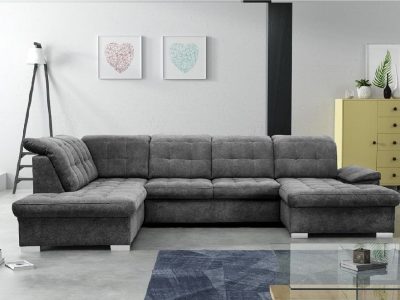 Большой диван-кровать в форме буквы П - Toronto. Левый угол. Ткань Alfa 19