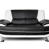2 Seater Sofa. Sofa Set in Black and White Faux Leather 3 Seater and 2 Seater - Naples