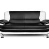 3 Seater Sofa. Sofa Set in Black and White Faux Leather 3 Seater and 2 Seater - Naples