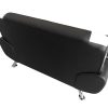 Outer Backrest Upholstered in Faux Leather to Put it in the Salon Center. Sofa Set in Black and White Faux Leather 3 Seater and 2 Seater - Naples