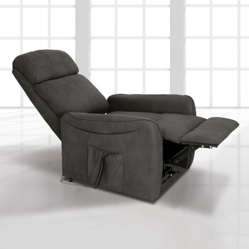 Sillón relax eléctrico con reposapiés elevable y respaldo reclinable. Color gris - Cieza