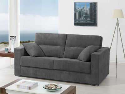 Sofa Bed Settee with Mattress ("Italian Sofa Bed") - Madrid. Dark Grey Fabric