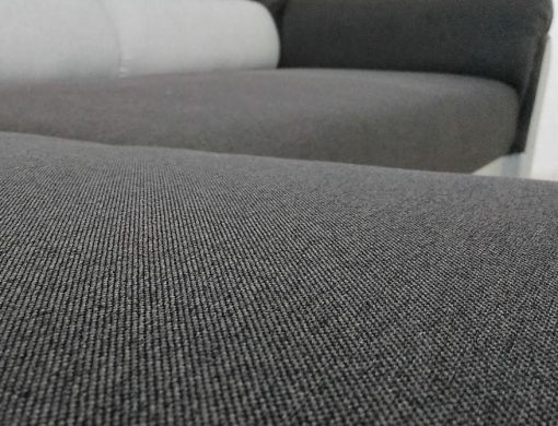 Tejido de color gris. Sofá chaise longue cama aldo respaldo con arcón - Parma