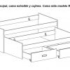 Основная кровать, дополнительная кровать и ящики для хранения. Кровать Rimini