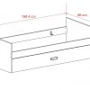 Medidas. Cama con compartimiento para cama adicional - Rimini