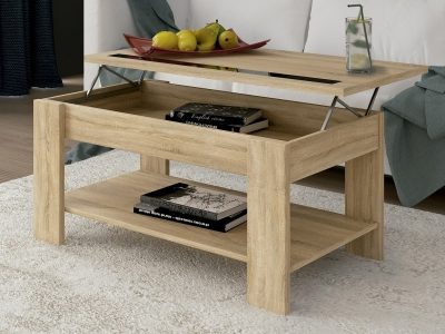 Brown Lift up Coffee Table with Shelf Underneath – Ayora