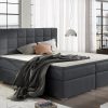 Upholstered King Size Storage Bed 160 x 200 cm - Isabella. Dark Grey Fabric