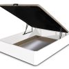 Inexpensive ottoman storage double bed - Breeze. White colour
