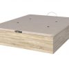 Inexpensive Ottoman Storage Bed with Platform Top - Breeze. Light brown color