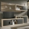 Conjunto modular de salón, 241 cm - Messina. Colores roble y gris