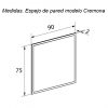 Dimensions. Wall Mirror with Frame 90 x 75 cm - Cremona