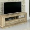 TV Stand with 2 Drawers & 2 Shelves, Imitation Wood Finish, 135 cm - Alabama