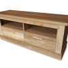 2 Drawers TV Stand with 2 Open Display Shelves, Imitation Wood Finish, 135 cm - Alabama