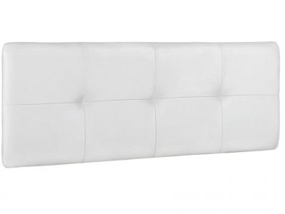 Cabecero de cama tapizado en piel sintética blanca - 115 x 50 cm - Taranto