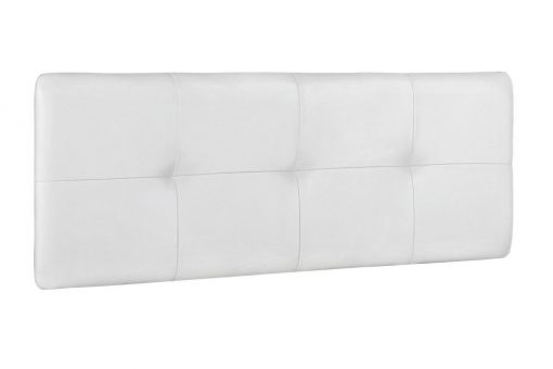 White Wall Mounted Headboard Upholstered in Faux Leather - 160 x 50 cm - Taranto