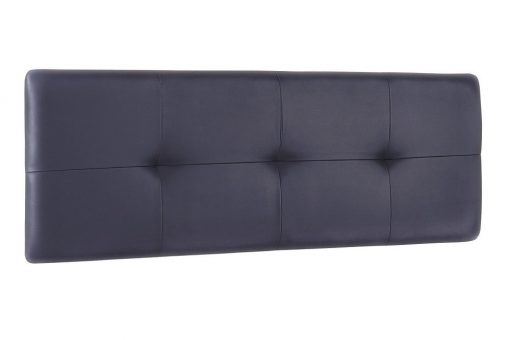 Cabecero de cama tapizado en piel sintética gris - 160 x 50 cm - Taranto