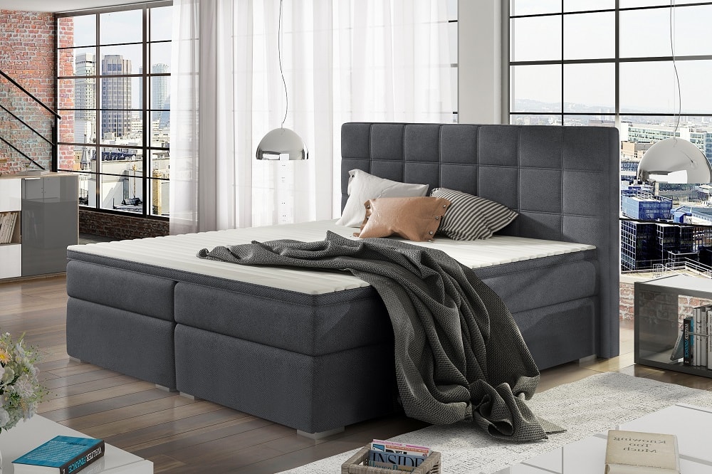 limoen Kent verraden Double Bed 140 x 200 cm, Box Spring, Upholstered, with Storage - Isabella -  Don Baraton: tienda de sofás, muebles y colchones