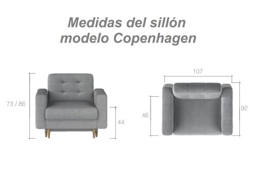 Medidas del sillón modelo Copenhagen