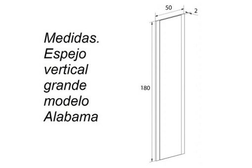 Medidas. Espejo vertical grande modelo Alabama