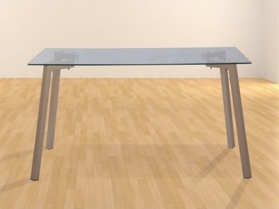 Столовый стол в стиле "минимализм" с прозрачным стеклом 140 x 80 см - Herning