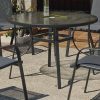 Mesa de jardín gris redonda, diámetro 105 cm - Dominica
