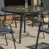 Mesa de jardín gris redonda, diámetro 120 cm - Dominica