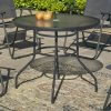 Mesa de jardín gris redonda, diámetro 90 cm - Dominica