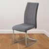 Silla de comedor moderna tapizada en tela gris - Aspe
