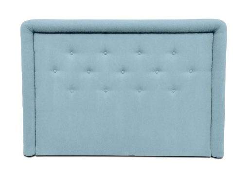 Cabecero de cama tapizado con botones, 170 x 120 cm - Good Night. Azul claro