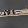 Wall Shelf with Back Panel, 202 cm, White / Oak - Rimini