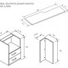 Dimensions of the Narrow 2 Drawers Desk for Children, 203 cm - Luddo