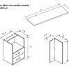 Размеры письменного стола для детей с 2 ящиками, 202 x 50 см - Luddo
