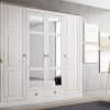 French Rustic Style 4 Doors Wardrobe with Mirrors - Provence